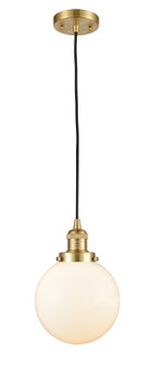 Franklin Restoration One Light Mini Pendant in Satin Gold (405|201C-SG-G201-8)