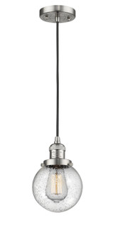 Franklin Restoration One Light Mini Pendant in Brushed Satin Nickel (405|201C-SN-G204-6)