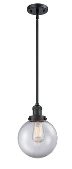 Franklin Restoration One Light Mini Pendant in Matte Black (405|201S-BK-G202-8)