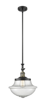 Franklin Restoration One Light Mini Pendant in Black Antique Brass (405|206-BAB-G544)