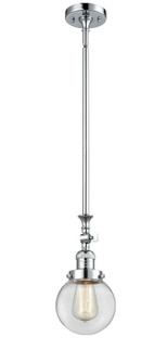 Franklin Restoration One Light Mini Pendant in Polished Chrome (405|206-PC-G202-6)