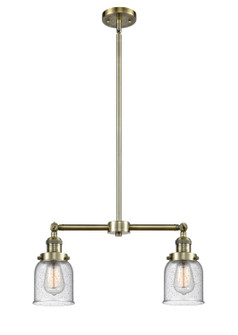 Franklin Restoration Two Light Island Pendant in Antique Brass (405|209-AB-G54)