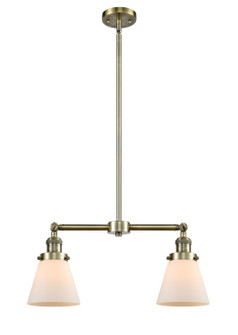 Franklin Restoration Two Light Island Pendant in Antique Brass (405|209-AB-G61)