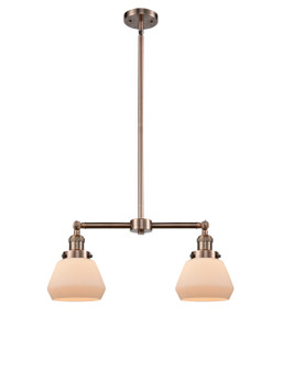 Franklin Restoration Two Light Island Pendant in Antique Copper (405|209-AC-G171)