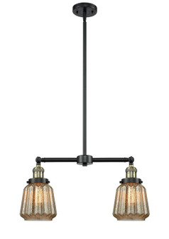 Franklin Restoration Two Light Island Pendant in Black Antique Brass (405|209-BAB-G146)
