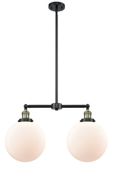 Franklin Restoration Two Light Island Pendant in Black Antique Brass (405|209-BAB-G201-10)
