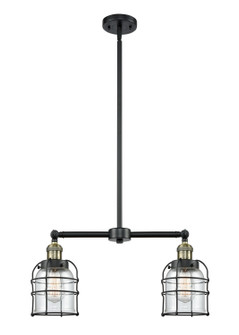 Franklin Restoration Two Light Island Pendant in Black Antique Brass (405|209-BAB-G52-CE)