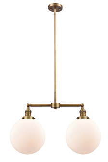 Franklin Restoration Two Light Island Pendant in Brushed Brass (405|209-BB-G201-10)