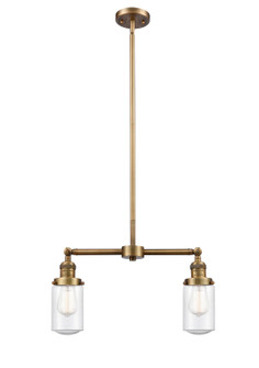 Franklin Restoration Two Light Island Pendant in Brushed Brass (405|209-BB-G314)