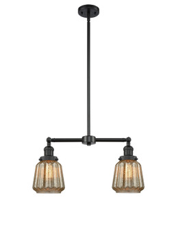 Franklin Restoration Two Light Island Pendant in Matte Black (405|209-BK-G146)