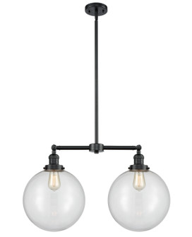 Franklin Restoration Two Light Island Pendant in Oil Rubbed Bronze (405|209-OB-G202-12)