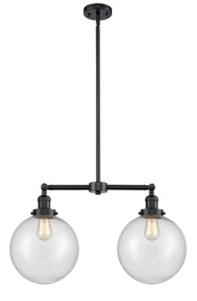 Franklin Restoration Two Light Island Pendant in Oil Rubbed Bronze (405|209-OB-G204-10)