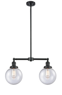 Franklin Restoration Two Light Island Pendant in Oil Rubbed Bronze (405|209-OB-G204-8)