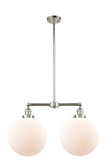 Franklin Restoration Two Light Island Pendant in Polished Nickel (405|209-PN-G201-12)