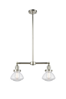 Franklin Restoration Two Light Island Pendant in Polished Nickel (405|209-PN-G322)