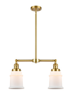 Franklin Restoration Two Light Island Pendant in Satin Gold (405|209-SG-G181)