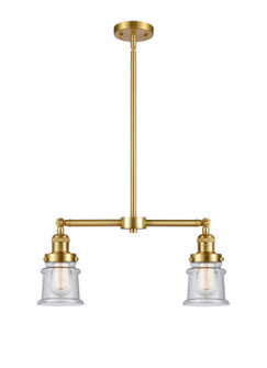 Franklin Restoration Two Light Island Pendant in Satin Gold (405|209-SG-G184S)