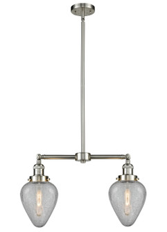 Franklin Restoration Two Light Island Pendant in Brushed Satin Nickel (405|209-SN-G165)