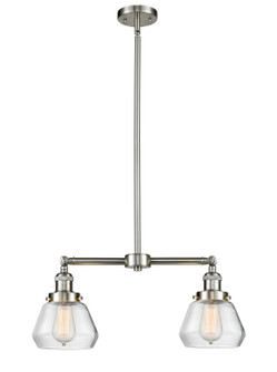 Franklin Restoration Two Light Island Pendant in Brushed Satin Nickel (405|209-SN-G172)