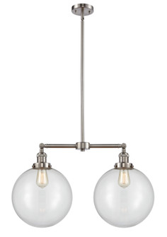 Franklin Restoration Two Light Island Pendant in Brushed Satin Nickel (405|209-SN-G202-12)