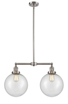 Franklin Restoration Two Light Island Pendant in Brushed Satin Nickel (405|209-SN-G204-10)