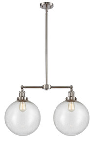 Franklin Restoration Two Light Island Pendant in Brushed Satin Nickel (405|209-SN-G204-12)