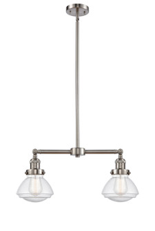 Franklin Restoration Two Light Island Pendant in Brushed Satin Nickel (405|209-SN-G324)