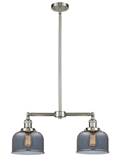 Franklin Restoration Two Light Island Pendant in Brushed Satin Nickel (405|209-SN-G73) Franklin Restoration Two Light Island Pendant in Brushed Satin Nickel (405|209-SN-G73)