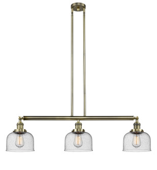 Franklin Restoration Three Light Island Pendant in Antique Brass (405|213-AB-G74)