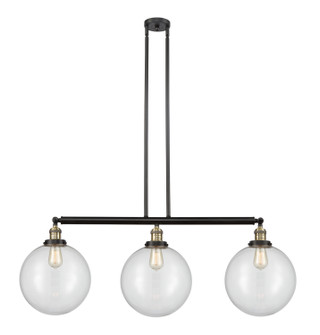 Franklin Restoration Three Light Island Pendant in Black Antique Brass (405|213-BAB-G202-12)