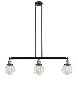 Franklin Restoration Three Light Island Pendant in Black Antique Brass (405|213-BAB-G202-6)