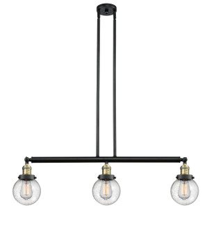 Franklin Restoration Three Light Island Pendant in Black Antique Brass (405|213-BAB-G204-6)
