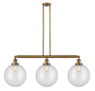 Franklin Restoration Three Light Island Pendant in Brushed Brass (405|213-BB-G202-12)