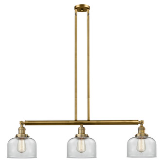 Franklin Restoration Three Light Island Pendant in Brushed Brass (405|213-BB-G72)