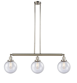 Franklin Restoration Three Light Island Pendant in Polished Nickel (405|213-PN-G204-8) Franklin Restoration Three Light Island Pendant in Polished Nickel (405|213-PN-G204-8)