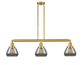 Franklin Restoration Three Light Island Pendant in Satin Gold (405|213-SG-G173)