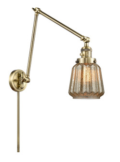 Franklin Restoration One Light Swing Arm Lamp in Antique Brass (405|238-AB-G146)