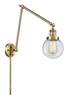 Franklin Restoration One Light Swing Arm Lamp in Antique Brass (405|238-AB-G202-6)