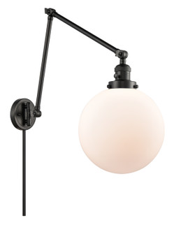 Franklin Restoration One Light Swing Arm Lamp in Matte Black (405|238-BK-G201-10)