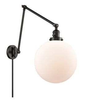 Franklin Restoration One Light Swing Arm Lamp in Matte Black (405|238-BK-G201-12)