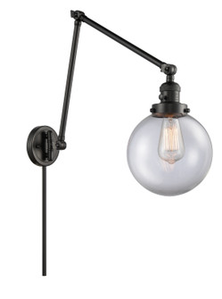 Franklin Restoration One Light Swing Arm Lamp in Matte Black (405|238-BK-G202-8)