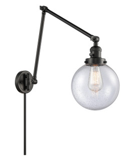 Franklin Restoration One Light Swing Arm Lamp in Matte Black (405|238-BK-G204-8)