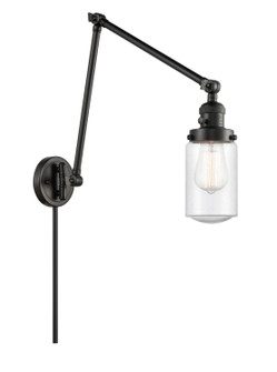 Franklin Restoration One Light Swing Arm Lamp in Matte Black (405|238-BK-G314)