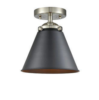 Nouveau One Light Semi-Flush Mount in Brushed Satin Nickel (405|284-1C-SN-M13-BK)