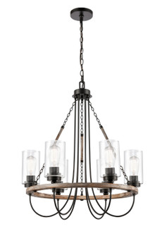 Paladin Six Light Chandelier in Matte Black (405|442-6CR-BK-G4422)