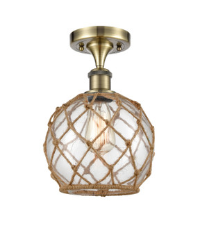 Ballston One Light Semi-Flush Mount in Antique Brass (405|516-1C-AB-G122-8RB)