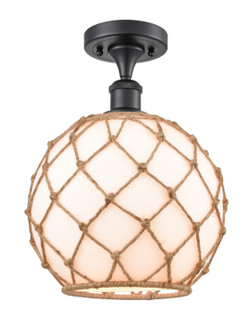 Ballston One Light Semi-Flush Mount in Matte Black (405|516-1C-BK-G121-10RB)