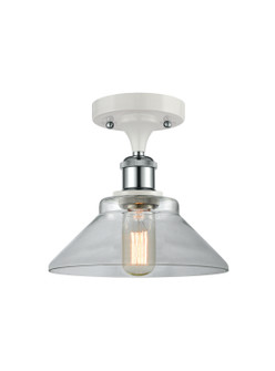 Ballston One Light Semi-Flush Mount in White Polished Chrome (405|516-1C-WPC-G132)
