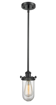 Austere One Light Mini Pendant in Matte Black (405|516-1S-BK-CE231-CL)