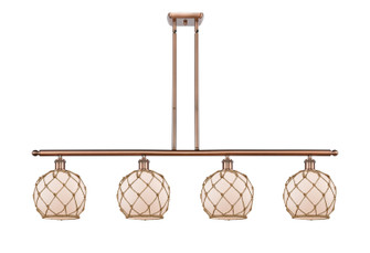 Ballston Four Light Island Pendant in Antique Copper (405|516-4I-AC-G121-8RB)